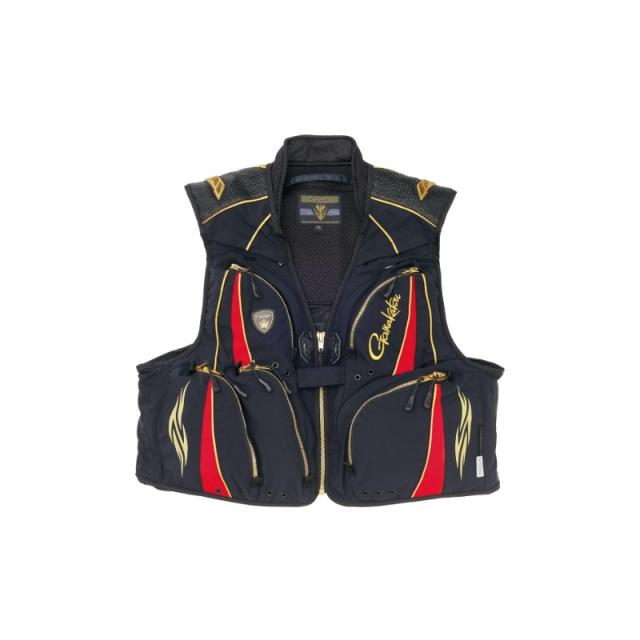 がまかつ GM2323 ウィンドストッパーハーフメッシュベスト M ブラック