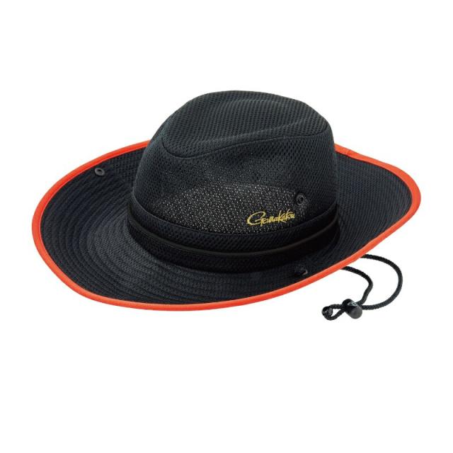 がまかつ GM9890 ライトクールストローハット M ブラックｘレッド