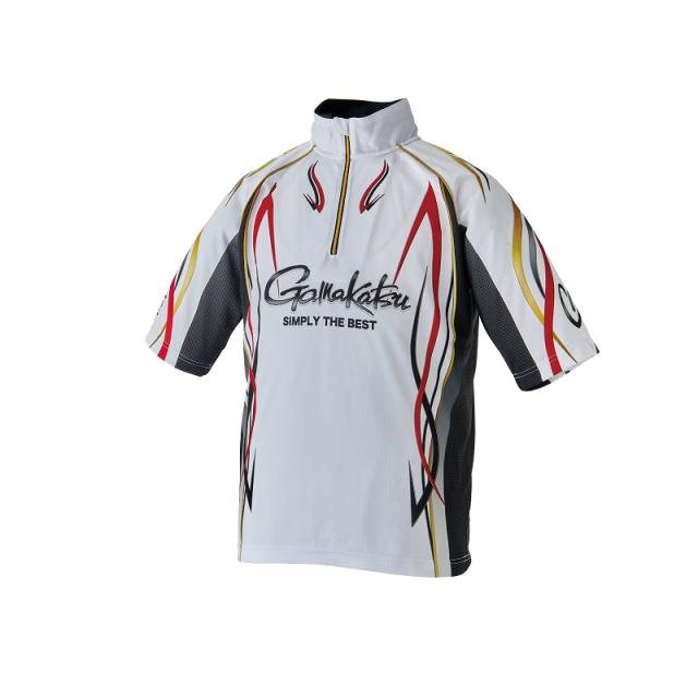 がまかつ GM3735 2WAYプリントジップシャツ (半袖) ホワイト L