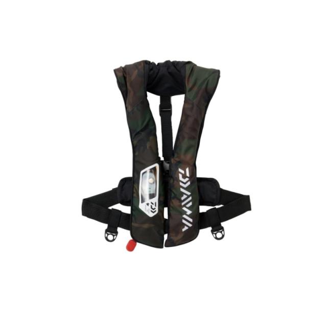 ダイワ DF-2021 ウォッシャブルライフジャケット(肩掛けタイプ手動・自動膨脹式) グリーンカモ フリー