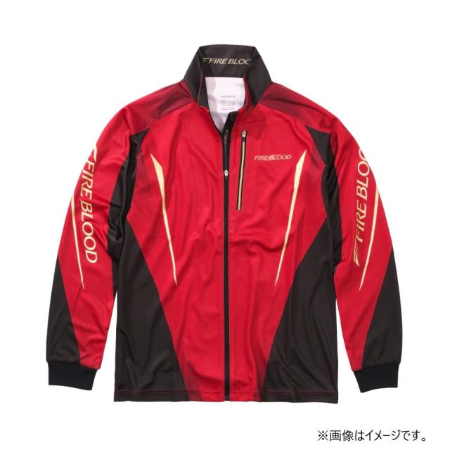 シマノ SH-107Y リミテッドプロ フルジップ シャツ XL ブラッドレッド