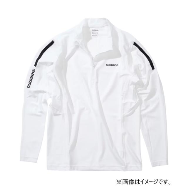 シマノ SH-040X ウォーターリペル ハーフジップシャツ ロングスリーブ 2XL ホワイト