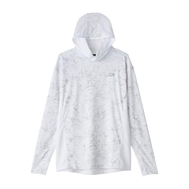 ダイワ DE-3625 ボートゲームフーディシャツ マーブルホワイト XL