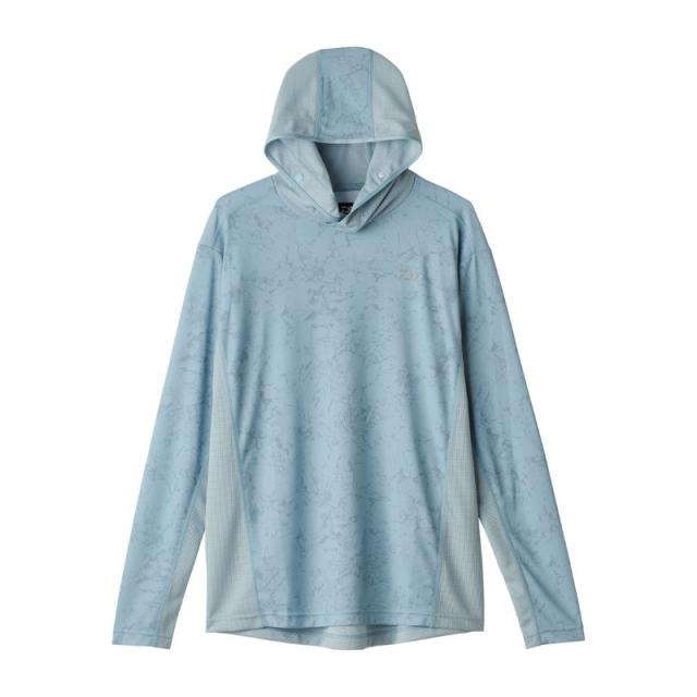 ダイワ DE-3625 ボートゲームフーディシャツ ブルーグレー L