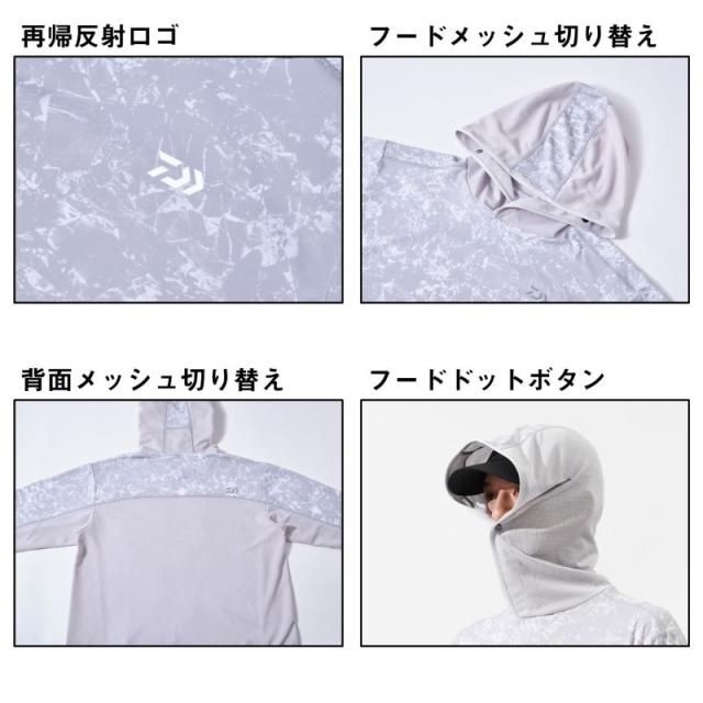 ダイワ DE-3625 ボートゲームフーディシャツ ブルーグレー L その他