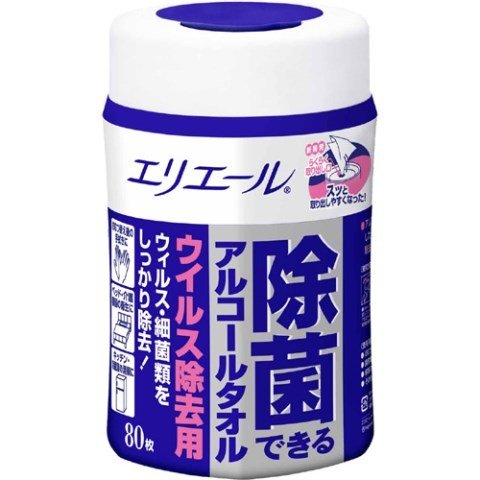 大王製紙 エリエール　 除菌できるアルコールタオル本体80枚 