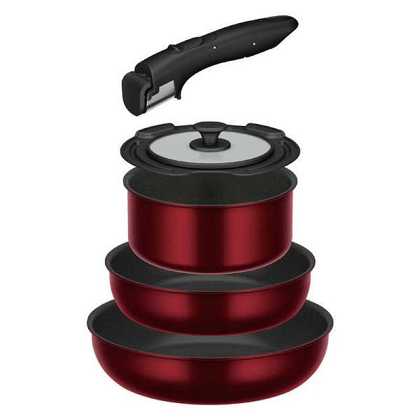 THERMOS　サーモス　KSD-5A　取っ手のとれるフライパン　5点セット　ディープレッド