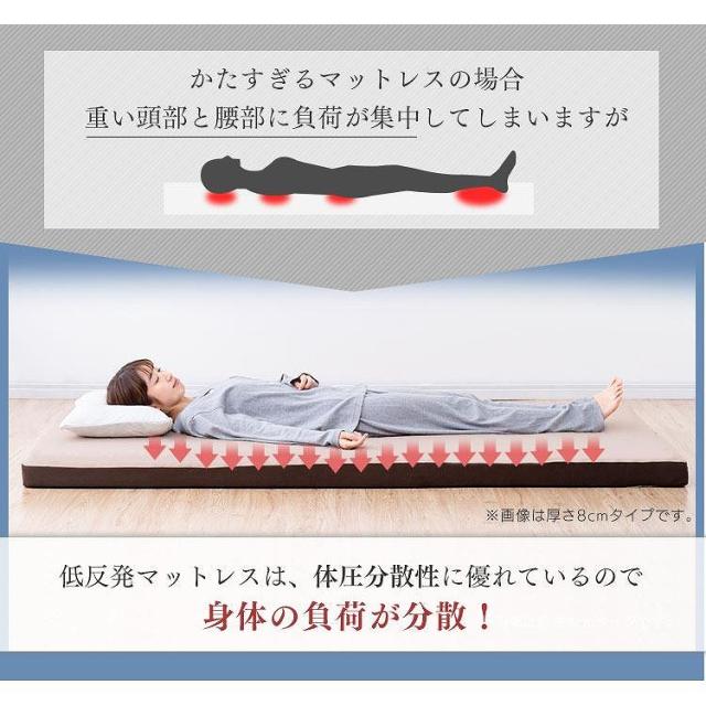 アイリスオーヤマ マットレス ダブル 低反発 厚さ4cm ウレタン リバーシブルカバー MATK4-D_5