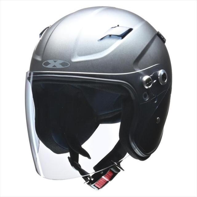 リード工業(LEAD) RAZZO STRADA (ラッツォ ストラーダー) バイクヘルメット セミジェット X-AIR  マットガンメタ フリーサイズ  125cc以下用