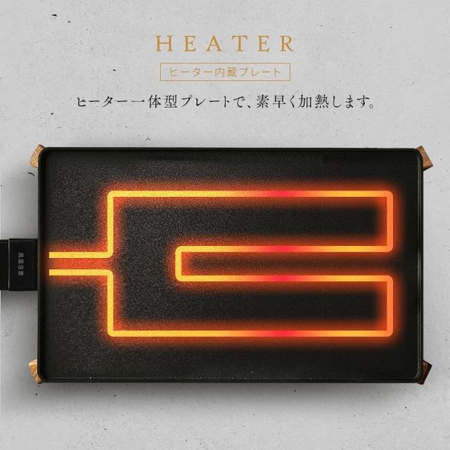 アイリスオーヤマ ホットプレート 無煙 焼肉 薄型 丸洗い 無段階温度調節4段階 IHU-A10-B 新生活_4