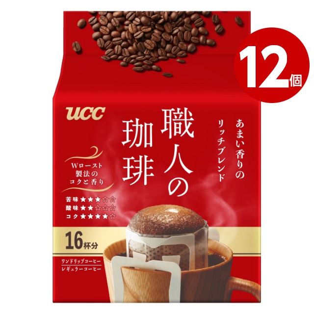 UCC　職人の珈琲　ワンドリップコーヒー　あまい香りのリッチブレンド　16杯分×12個【送料無料】 7,029円