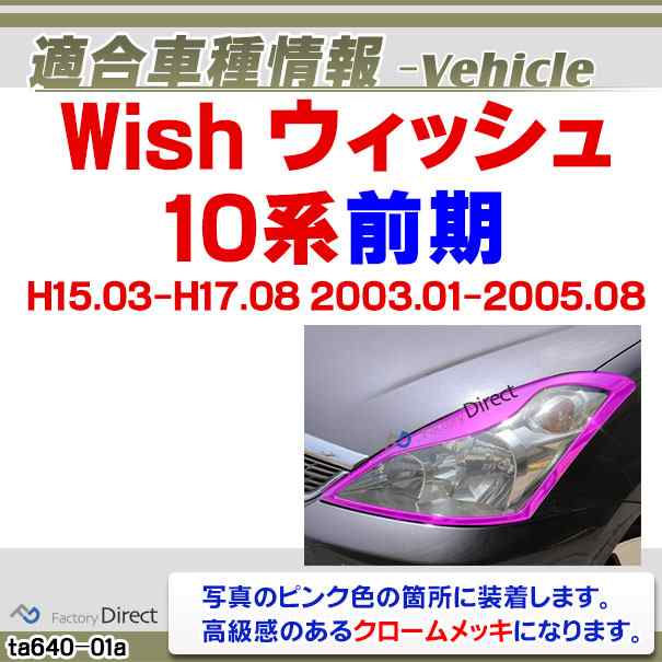 Ri Ta640 01 ヘッドライト用 Wish ウィッシュ 10系前期 H15 03 H17 08 03 01 05 08 クロームメッキの通販はau Pay マーケット ファクトリーダイレクトjapan