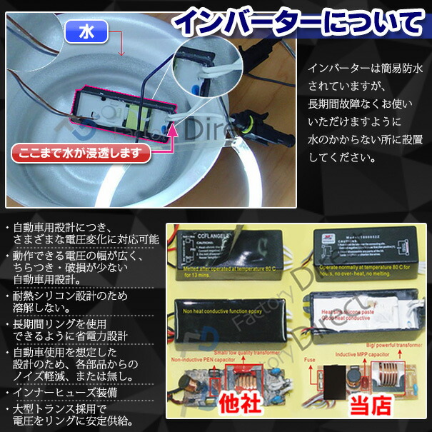 CC-TO02 Altezza アルテッツァ(10系 前期後期) CCFLイカリング・冷極管エンジェルアイ TOYOTA トヨタ レーシングダッシュ製 （レーシングダッシュ CCFL イカリング カーアクセサリー インバーター ランプ)_3