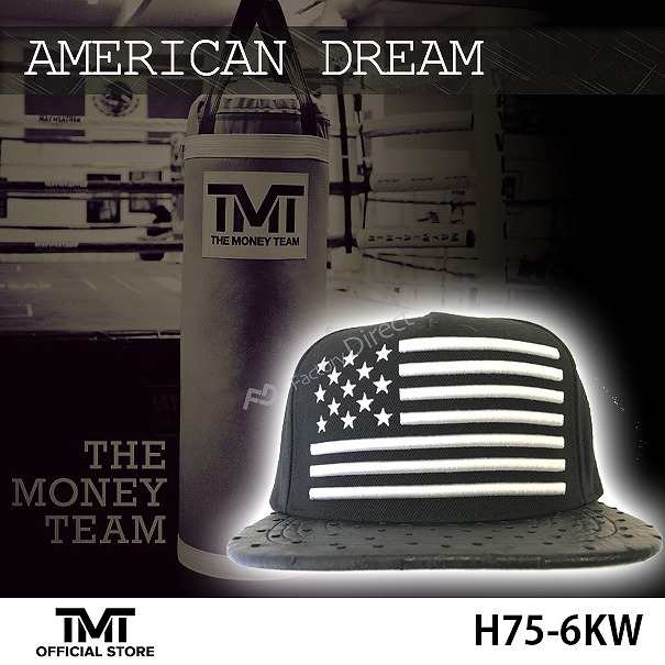 tmt-h75-6kw THE MONEY TEAM ザ・マネーチーム AMERICAN DREAM キャップ 黒ベースx白色国旗 刺繍(TMT  フロイド・メイウェザー 帽子 ストの通販はau PAY マーケット - ファクトリーダイレクトJAPAN