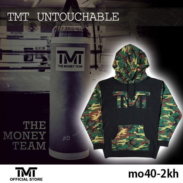 tmt-mo40-2kh THE MONEY TEAM ザ・マネーチーム パーカーTMT UNTOUCHABLE 黒ベース×カモフラロゴ フロイド・メイウェザー ボクシング メンズ プリント アメリカ TMT WBC WBA( メイウェザー パーカ フロイドメイウェザー )
