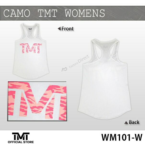 tmt-WM101-W ザ・マネーチーム タンクトップ TMT CAMO TMT WOMENS 白ベース×ピンク フロイド・メイウェザー ボクシング レディース プリント アメリカ 国旗 THE tmt-WM101-W ザ・マネーチーム タンクトップ TMT CAMO TMT