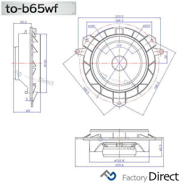 (スピーカー祭)　fd-to-b65wf-to87 VOXY VOXY ヴォクシー (80系 H26.01-R03.09  2014.01-2021.09) TOYOTA トヨタ純正交換6.5インチ 17cmス｜au PAY マーケット