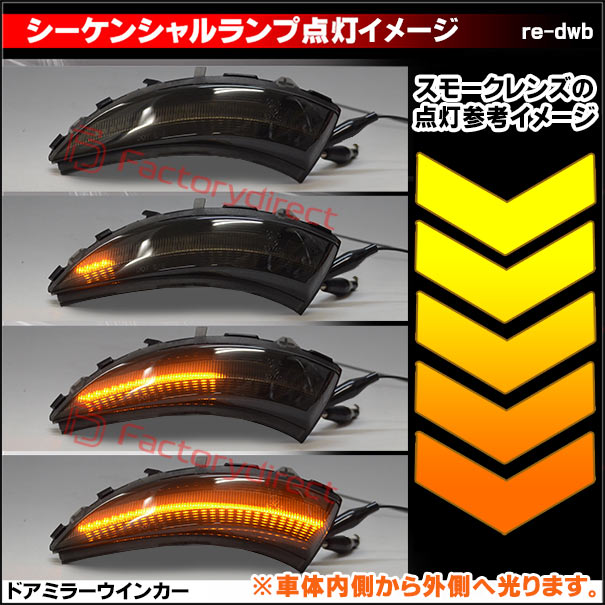 ll-re-dwb-sm02 (シーケンシャル点灯 スモークレンズ) Clio IV Lutecia ルーテシア4 (Typ X98 前期 Phase 1 2012-2016 H24-H28) Renault ルノー LEDドアミラーウインカーランプ 流星点灯 (車 ウィンカー サイドミラー ランプ 外装 流れるウインカー シーケンシャル)_3
