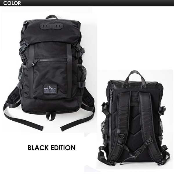 送料無料 MAKAVELIC DOUBLE LINE BACKPACK BLACK EDITION マキャ