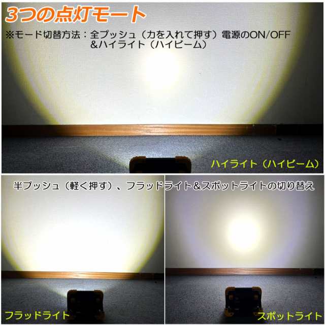 led投光器 作業灯 充電式 防水 3台セット LED 投光器 スポットライト フラッドライト ポータブル 緊急照明 屋外照明 ワークライト  usb充の通販はau PAY マーケット サファイア au PAY マーケット－通販サイト