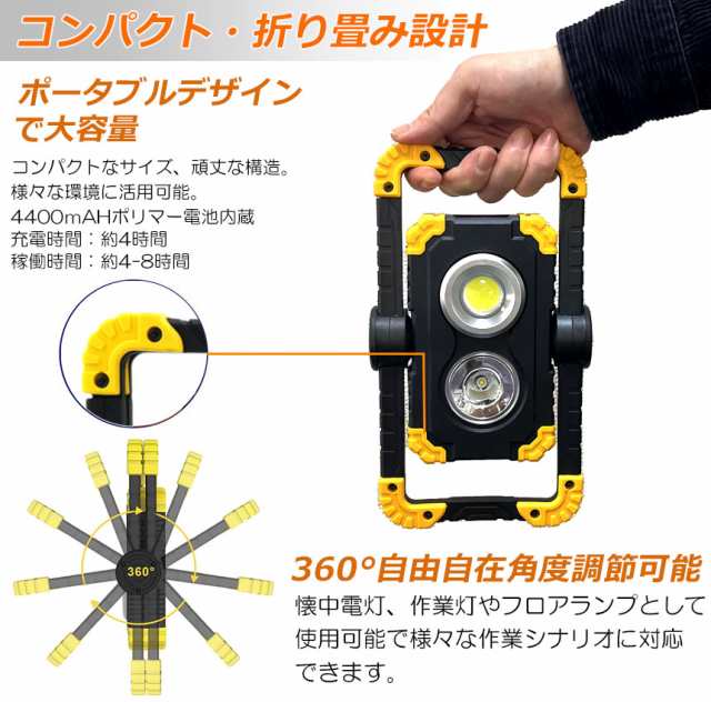 led投光器 作業灯 充電式 防水 LED 投光器 スポットライト フラッドライト ポータブル 緊急照明 屋外照明 ワークライト usb充電式 LED投の通販はau  PAY マーケット e-finds au PAY マーケット－通販サイト