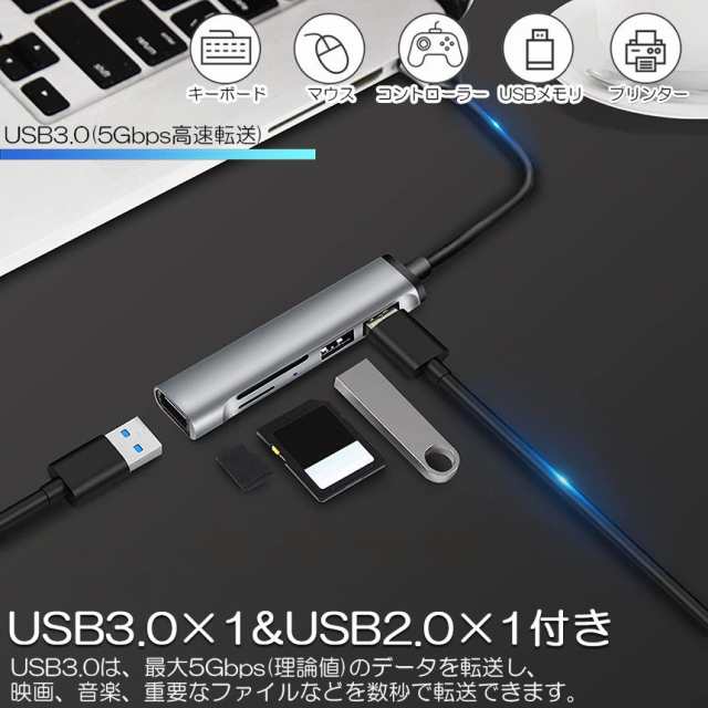 USB ハブ 7in1 hub usbポート 拡張 USB 高速 軽量