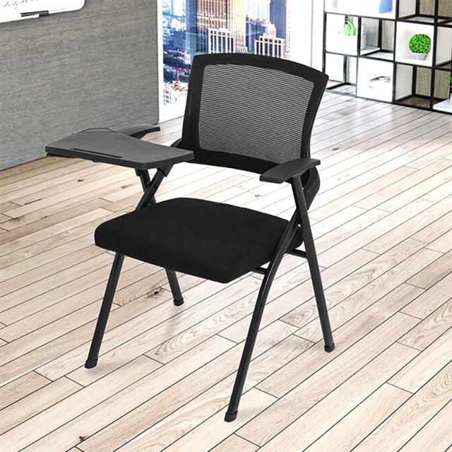 折り畳みチェア テーブル 付き 4脚セット 折りたたみ椅子 スポンジクッション付き 折りたたみチェア メッシュ構造 背付き 組み立て簡単 メモ台付き 軽量 コンパクト 収納 会議 収納 パイプ椅子 パイプイス ミーティングチェア 椅子 一体型 チェア チェ_7
