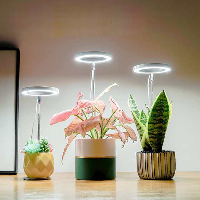 LED植物育成ライト 植物育成ライト 鉢植えに差し込む 4段階調光 LED ...