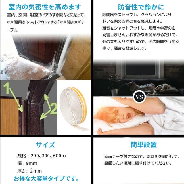 細長い切口磁気テープ すきま風押しとどめる 600m 防音パッキン  気密 冷暖房能率脹れ上がる 窓 窓枠 部屋の入り口 入り口・入口 防音 防風 殺虫剤 花粉 ホコリ押し掛ける押しとどめる 戸あたり近所 引き戸 虫塵
