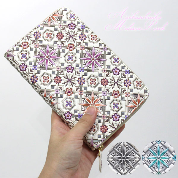 送料無料 浅草文庫 花菱 お薬手帳 ポーチ 和風 牛革 工芸 日本 便利 オシャレの通販はau Pay マーケット Choice Select