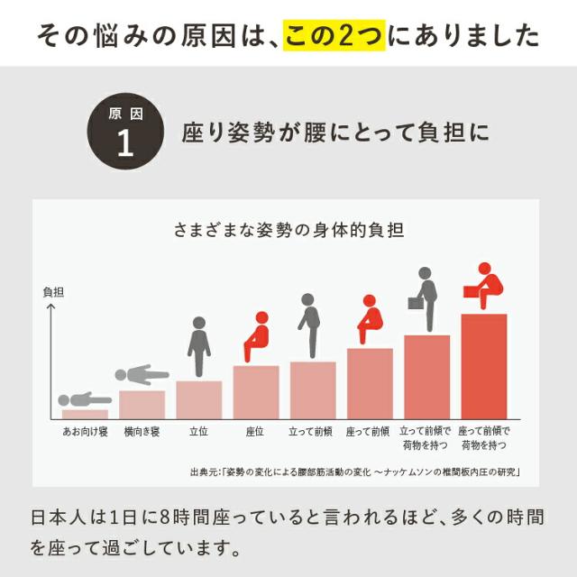 ゆらゆら腰サポート座椅子 腰痛 背筋 姿勢 股関節 猫背 S字カーブ ゆらぎ 人間工学 腰に優しい クッション 人気 おすすめ イス テレワーク 在宅勤務 ドリーム 快適 補整 補正 前滑り crasno 0070-4240_2
