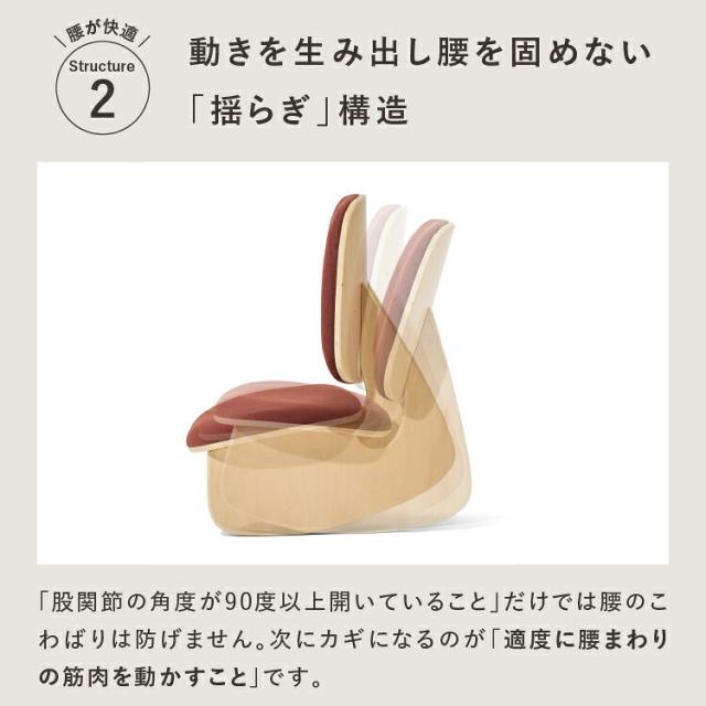ゆらゆら腰サポート座椅子 腰痛 背筋 姿勢 股関節 猫背 S字カーブ ゆらぎ 人間工学 腰に優しい クッション 人気 おすすめ イス テレワーク 在宅勤務 ドリーム 快適 補整 補正 前滑り crasno 0070-4240_9