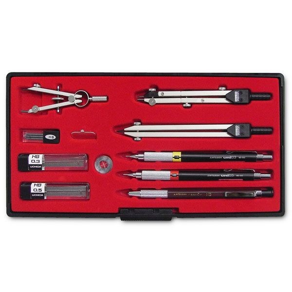 ウチダ(マービー) ＳＥコンパスセット 13品組 鉛筆製図セット 品番：1-730-7034