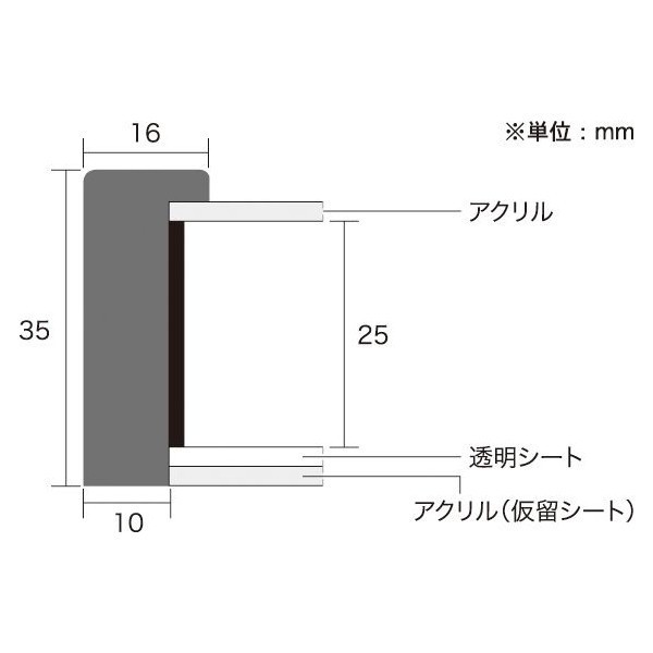 クリアボックスフレーム ヘアラインシルバー B3サイズ (364×515mm) APJ アートプリントジャパン