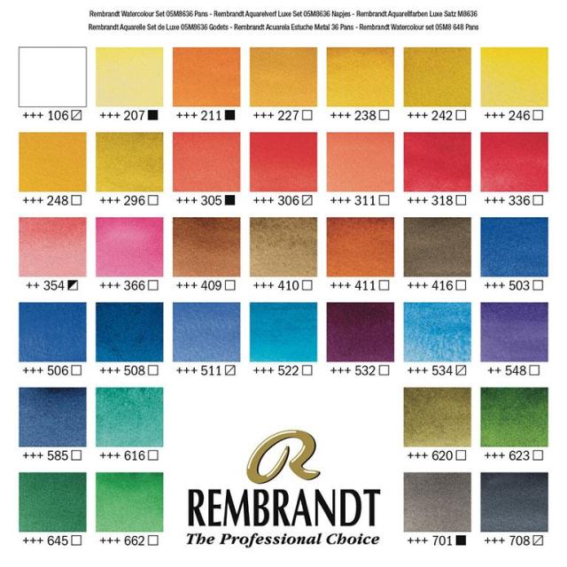 レンブラント 固形水彩絵具 36色セット (441637) ターレンス_2