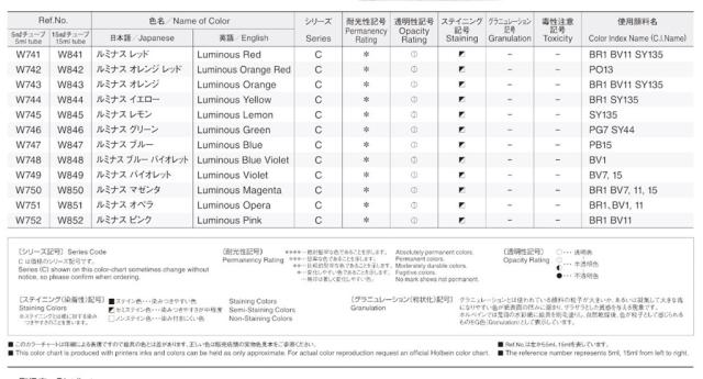 ホルベイン透明水彩絵具 15ml 5号 W894 ルミナスカラー12色セット (12894)_3