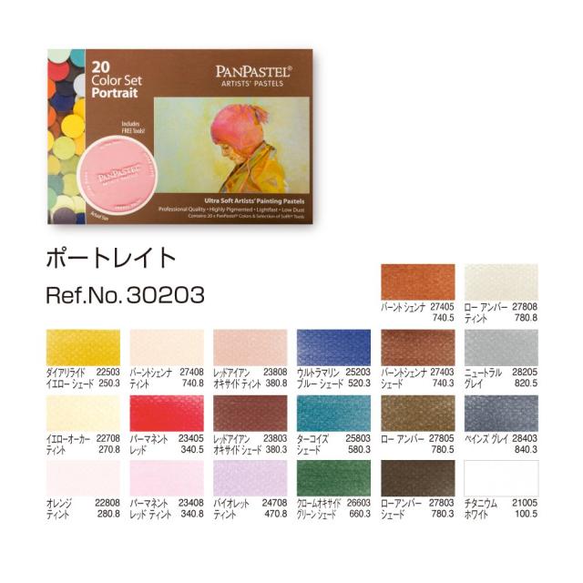 ホルベイン パンパステル 30203 20色セット ポートレイトの通販は