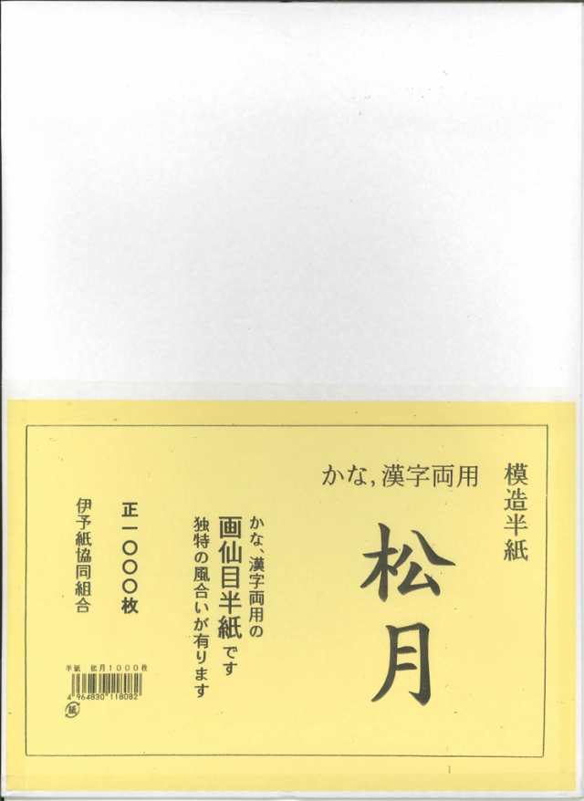 [2箱セット] 書道 半紙 松月 (しょうげつ) 1000枚 かな、漢字両用