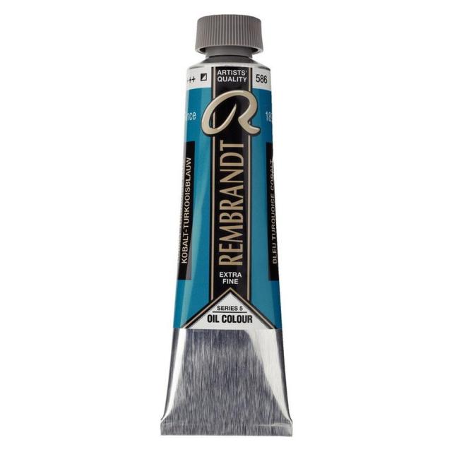(3本セット) レンブラント 油絵具 9号 40ml #586 コバルトターコイズブルー