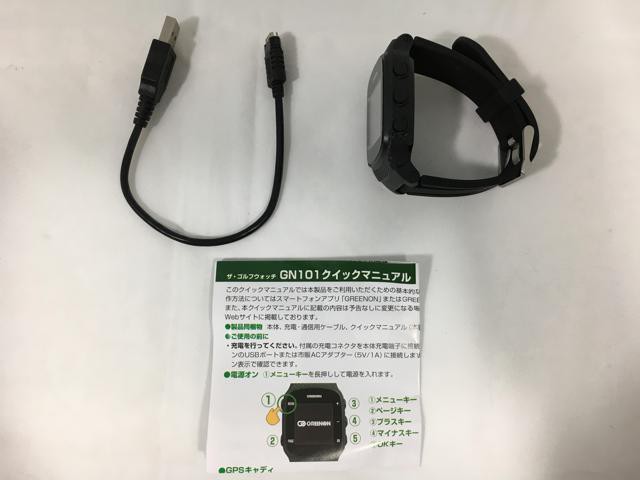 【中古ゴルフ用品】GREENON(グリーンオン) THE GOLF WATCH(ザ・ゴルフウォッチ) GN101 ブラック【14日間返品OK】