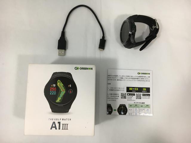 【中古ゴルフ用品】【超美品】GREENON(グリーンオン) THE GOLF WATCH(ザ・ゴルフウォッチ) A1-? [ブラック]【14日間返品OK】