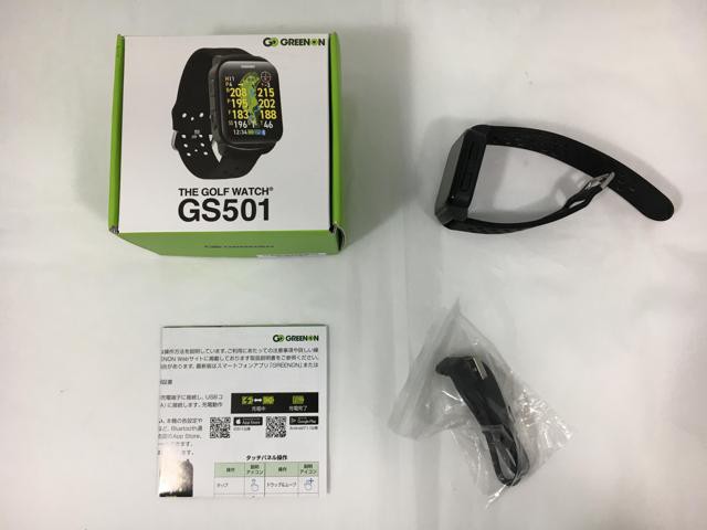 【中古ゴルフ用品】【超美品】GREENON(グリーンオン) THE GOLF WATCH(ザ・ゴルフウォッチ) GS501 ブラック【14日間返品OK】