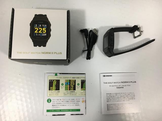 【中古ゴルフ用品】【超美品】GREENON(グリーンオン) THE GOLF WATCH(ザ・ゴルフウォッチ) NORM? PLUS(ノルム2 プラス) [ブラック]【14日