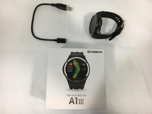 【中古ゴルフ用品】【超美品】GREENON(グリーンオン) THE GOLF WATCH(ザ・ゴルフウォッチ) A1-? [ブラック]【14日間返品OK】