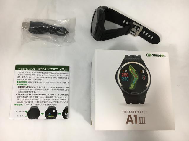 【中古ゴルフ用品】【超美品】GREENON(グリーンオン) THE GOLF WATCH(ザ・ゴルフウォッチ) A1-? [ブラック]【14日間返品OK】