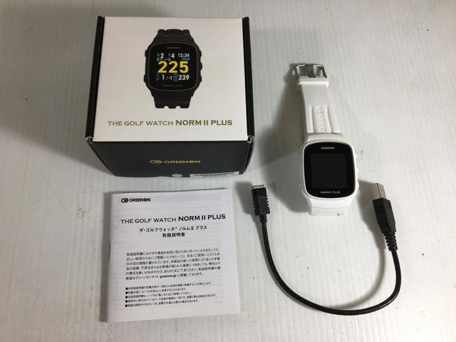 (未使用品)グリーンオン THE GOLF WATCH NORM II ホワイト グリーンオン ゴルフ ザ・ゴルフウォッチ ノルム II プラス