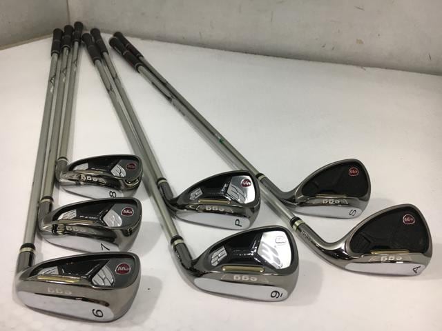 中古(7本)プロギア New egg アイアン 2013 5～9.P.A オリジナルカーボンM40(SR) 純正ヘッドカバー付【送料無料】 中古[B-ランク] レディースアイアンセット プロギア egg 2013