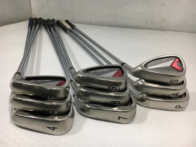お買い得品！【中古ゴルフクラブ】(9本セット)ダイワ(グローブライド) ONOFF 赤(AKA) アイアン 2014 NSプロ 950GH 4〜9.P.A.S【14日間返品OK】