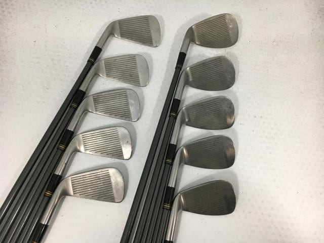 お買い得品！【中古ゴルフクラブ】(10本セット)ダンロップ DP-555 アイアン ツアーブラック 3〜9.P.A.S【14日間返品OK】