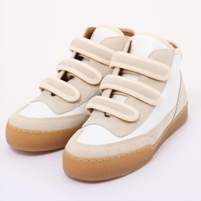 Mm6 スエードｘレザー ハイカットスニーカー 36 レディース ホワイト ベルクロの通販はau Pay マーケット Allu Au Pay マーケット店